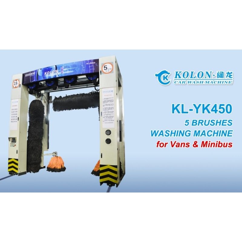 Kolon Roll Over Bus Wash Machine con spazzole morbide e sistema di acqua ad alta pressione per la pulizia accurata di veicoli di grandi dimensioni 5 spazzole